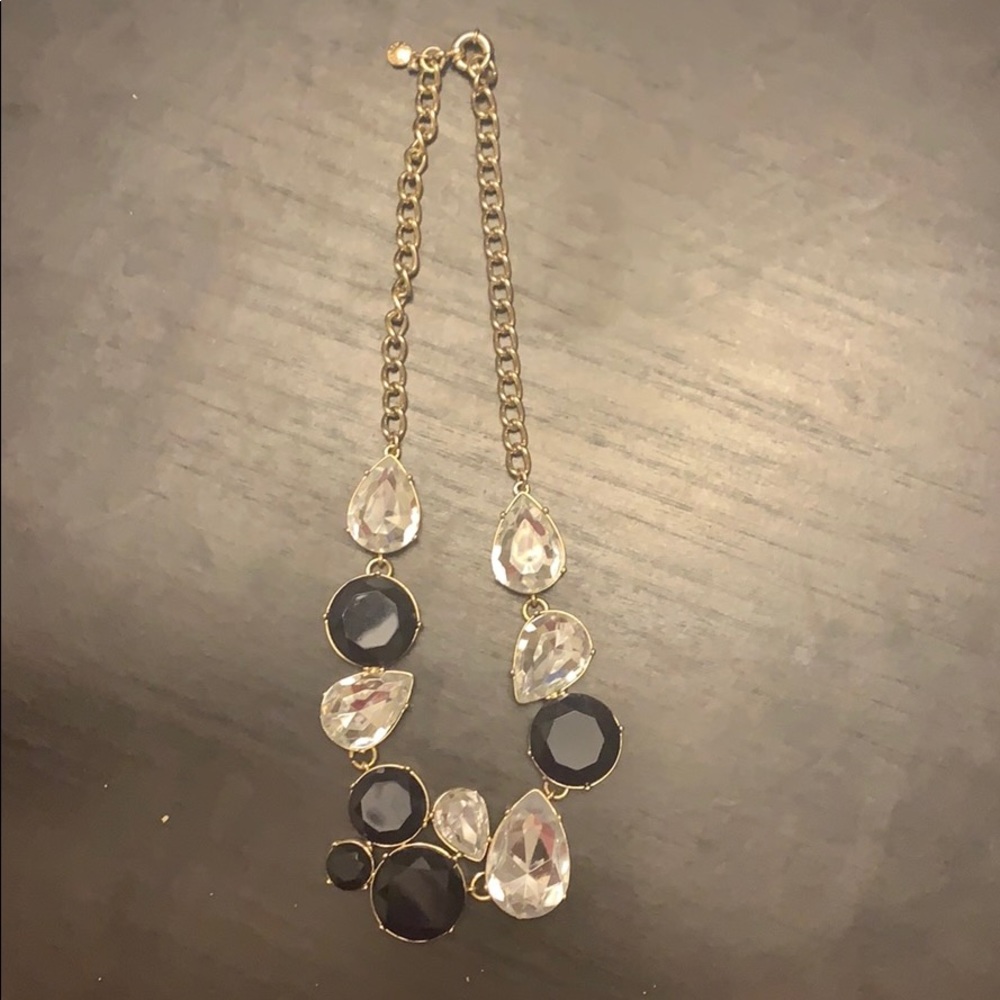J. Crew Clear and Navy Blue Statement Necklace
